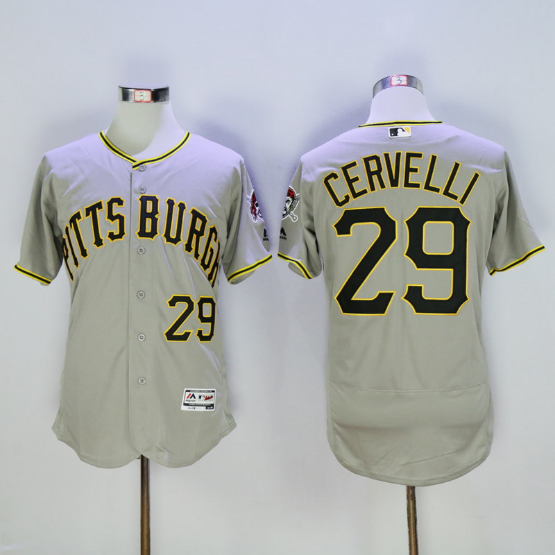 Men Pittsburgh Pirates #29 Cervelli Grey Elite MLB Jerseys->pittsburgh pirates->MLB Jersey